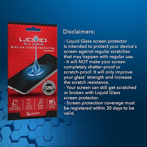 Miniatura 8 de Luvvitt Protector de pantalla de vidrio líquido con protección de pantalla de $250 - Revestimiento resistente a los arañazos para todos los