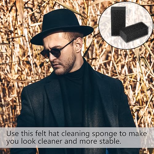 Miniatura 7 de Sombrero de fieltro de 5 piezas Esponja de limpieza Gorro de fieltro Cepillo limpiador de pelo de caballo Kit de limpieza de madera Sombrero de