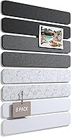 FLUXYNARA Felt Strip Board 8-Pack 13x2" Cork Board Alternative with 50 Push Pins, Peel & Stick for Bedroom Door Office (Concrete Echo)