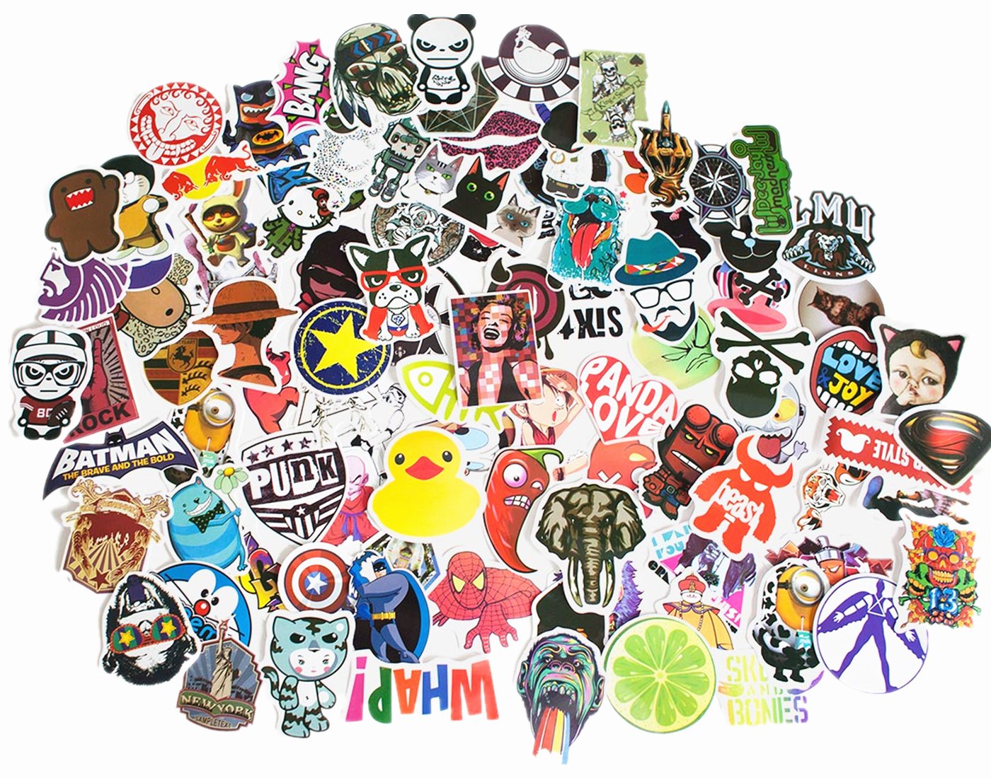 MEGA Cool Graffiti Stickers Decals Vinyls | Pack of 100 Finest Quality | Perfect To Personalize Laptops, Skateboards, Luggage, Cars, Bumpers, Bikes, Bicycles | The Mezele Store