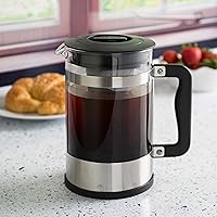 Vista 9 de Cafetera 2 en 1, prepara café de prensa francesa y café frío en una cafetera, mango de agarre cómodo, jarra de vidrio duradera, tamaño perfecto de 6