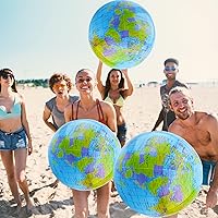 Vista 5 de Paquete de 28 globos inflables de 16 pulgadas, globo de tierra inflables, bolas de playa inflables a granel para playa, piscina, suministros