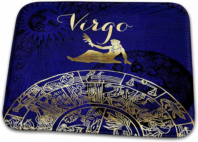 3dRose Bathroom Bath Rug Mat - Virgo Symbol Astrology Wheel Zodiac Sign Horoscope TDSwhite – Zodiac
