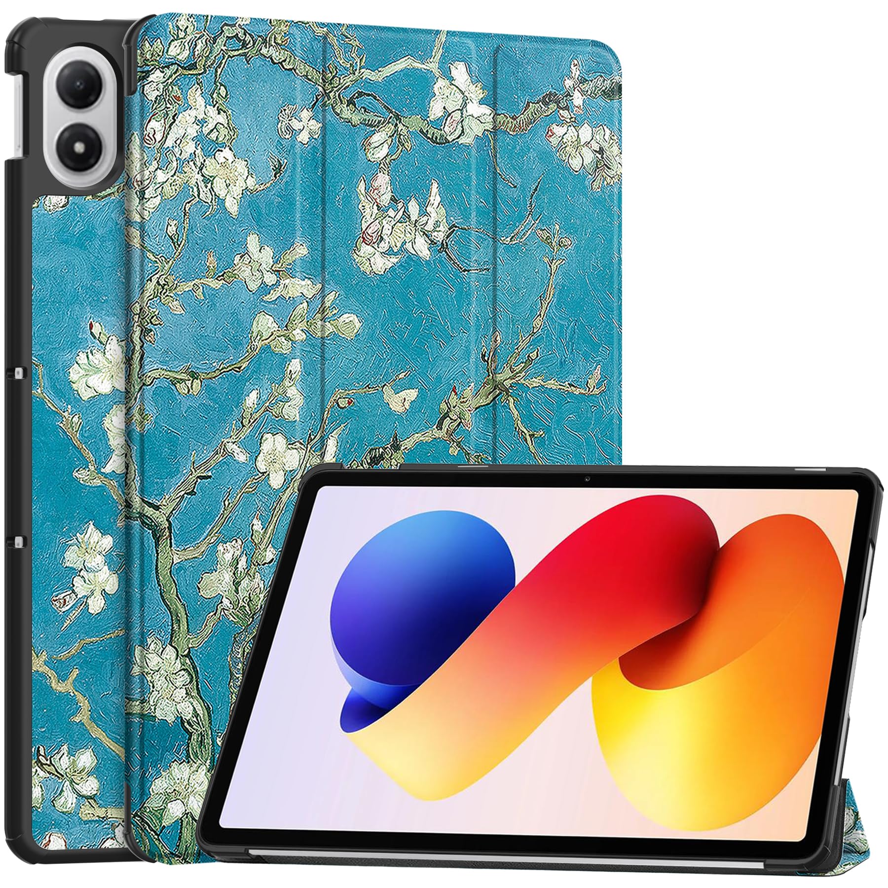 proelite case cover for xiaomi redmi pad 2 pro 12.1 inch case, slim trifold flip case cover for xiaomi redmi pad 2 pro 12.1 inch tablet [auto sleep wake feature], flowers