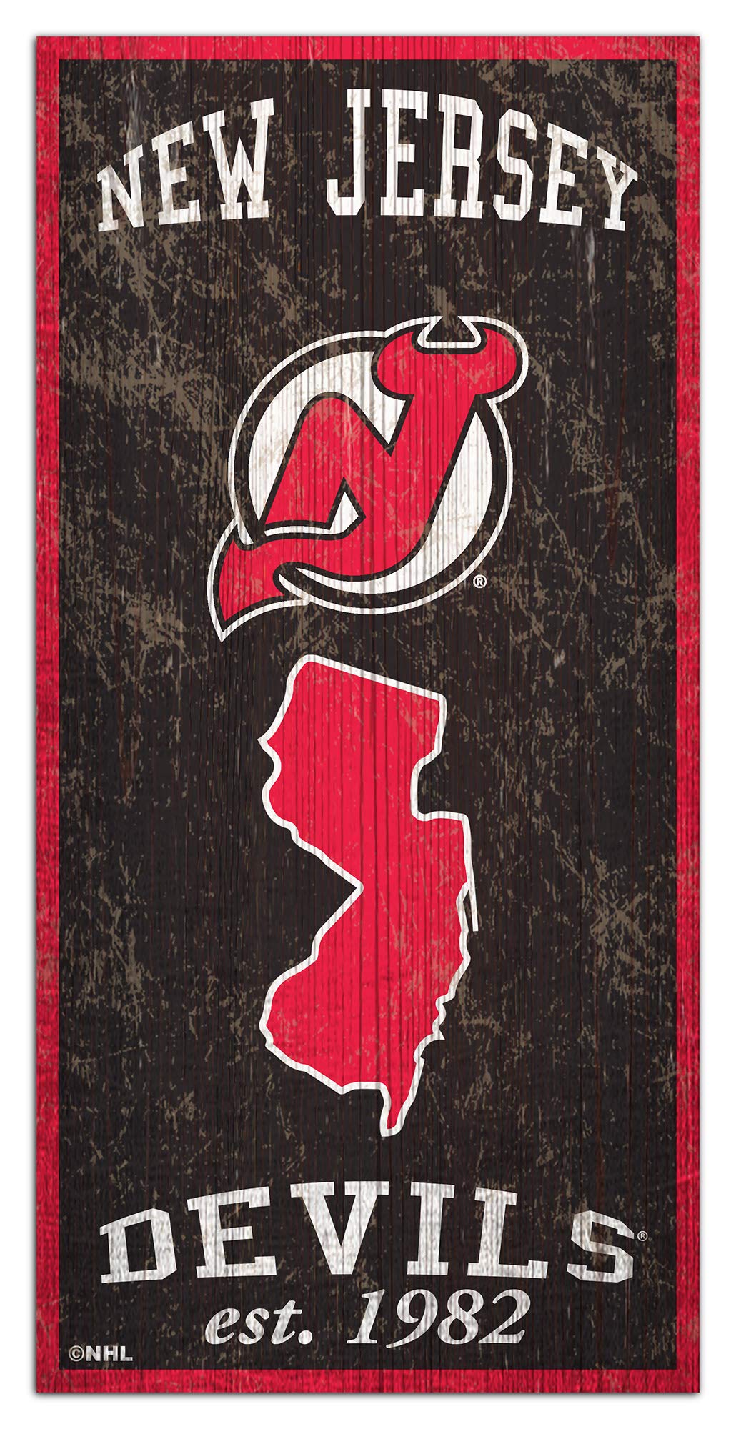 Fan CreationsNHL New Jersey Devils Unisex New Jersey Devils Heritage Sign, Team Color, 6 x 12