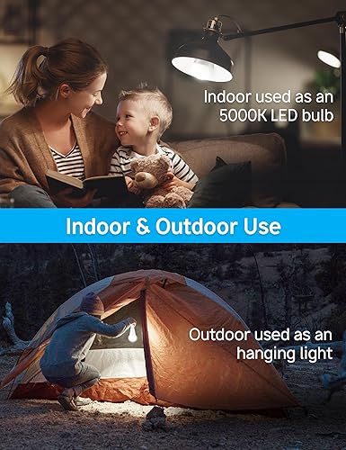 Miniatura 5 de Prosperbiz Focos de respaldo de batería con cortes de energía de emergencia, bombilla recargable con linterna, bombillas LED A21 E26 5000K luz