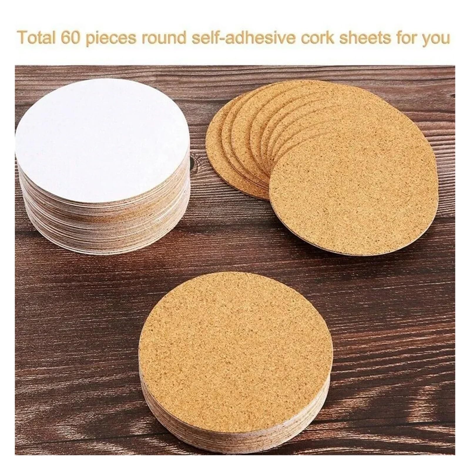 Posavasos 60 uds Posavasos de Corcho Natural Aislamiento térmico Forma Redonda tapetes for Tazas diámetro 10cm Vino café té Mesa Almohadilla hogar Oficina Cocina Herramienta