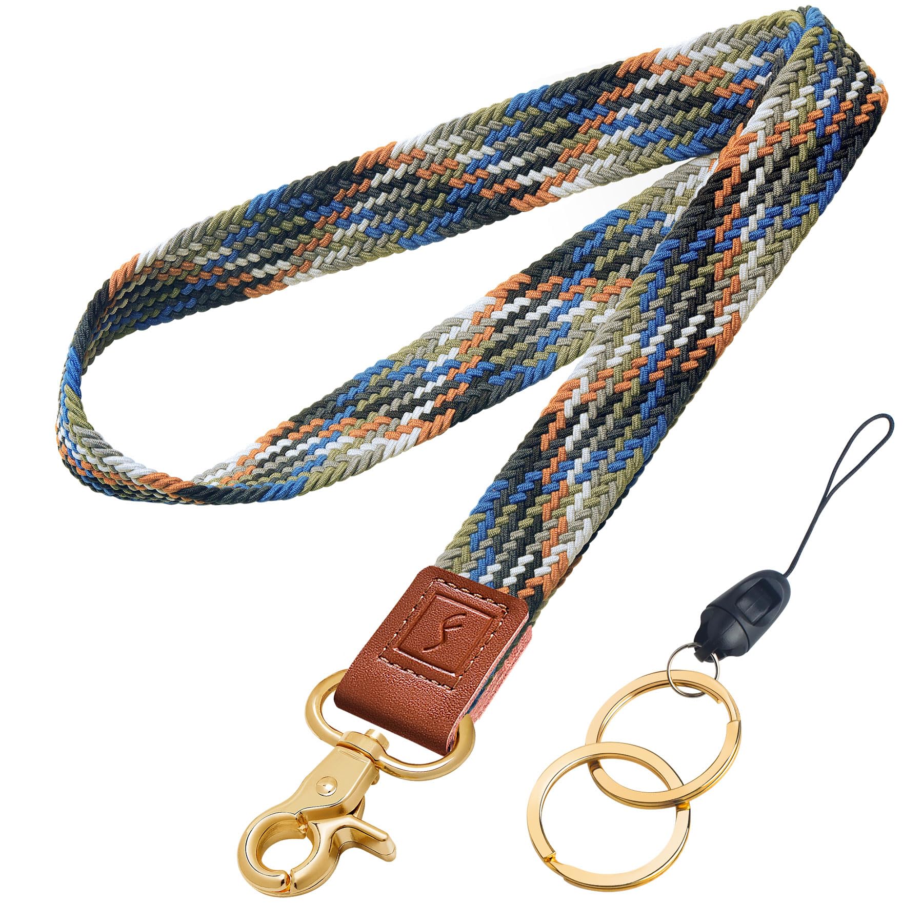 Fishent Stylish Neck Lanyard, Cute Keychain Lanyard for Women Men Keys Wallet Phone ID Badges Card(Denim Multin Color) — image 1