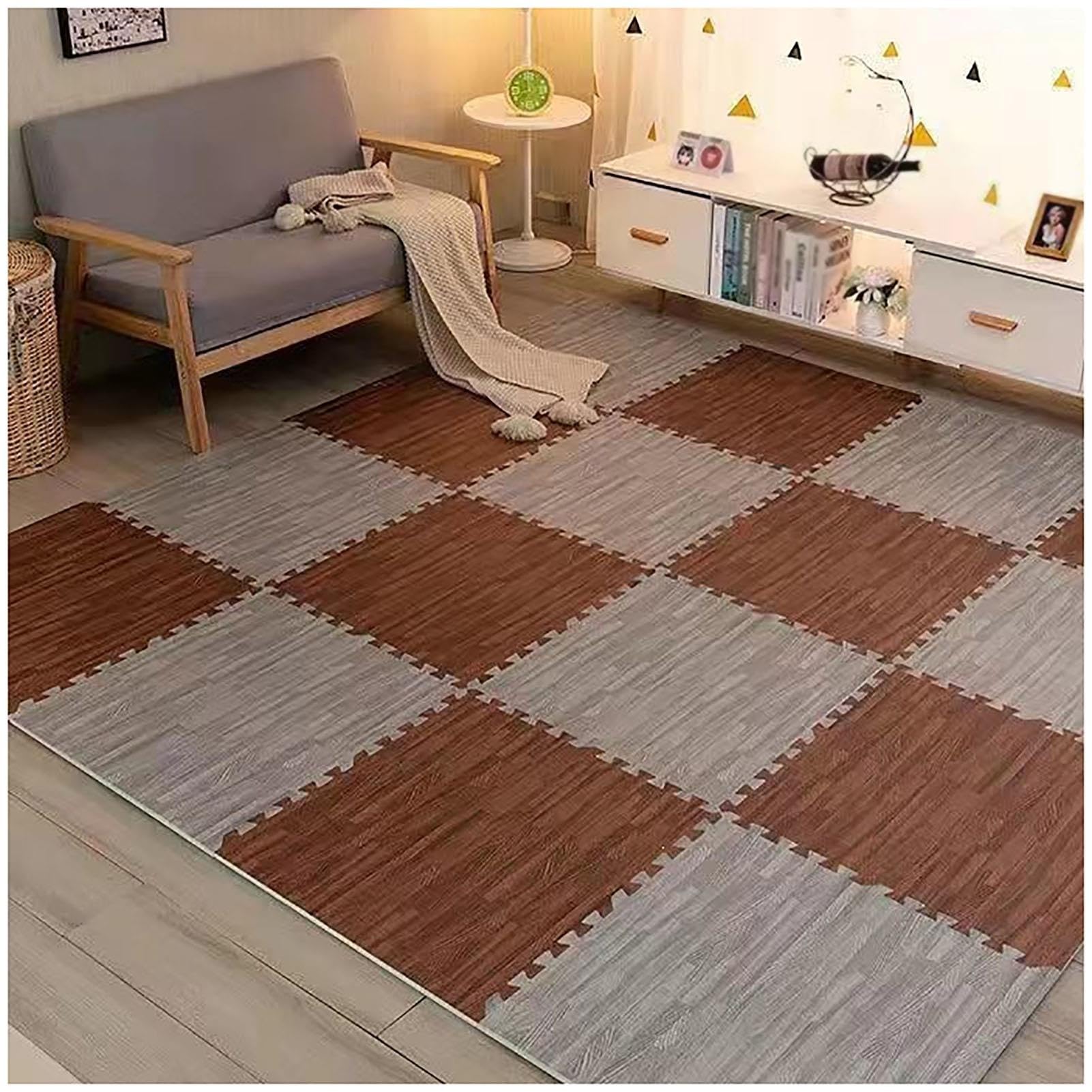 Tapis de Puzzle de Verrouillage de Carreaux de Sol en Mousse 11,8" x 11,8"