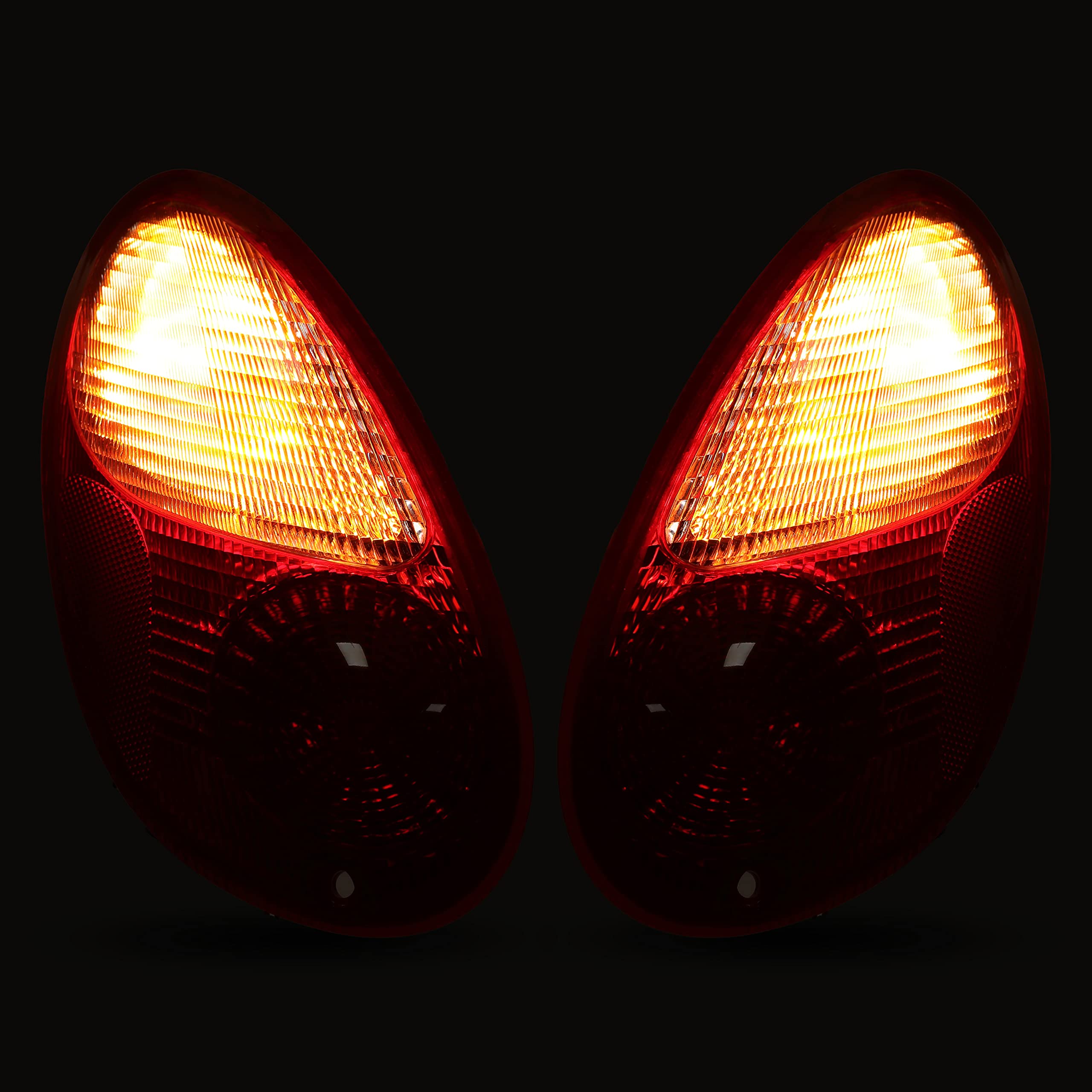 HECASA Tail Lights Replacement Compatible with 2006-2010 Chrysler PT Cruiser Replacement for 5116222AB 5116223AB Pair w/Bulbs Halogen