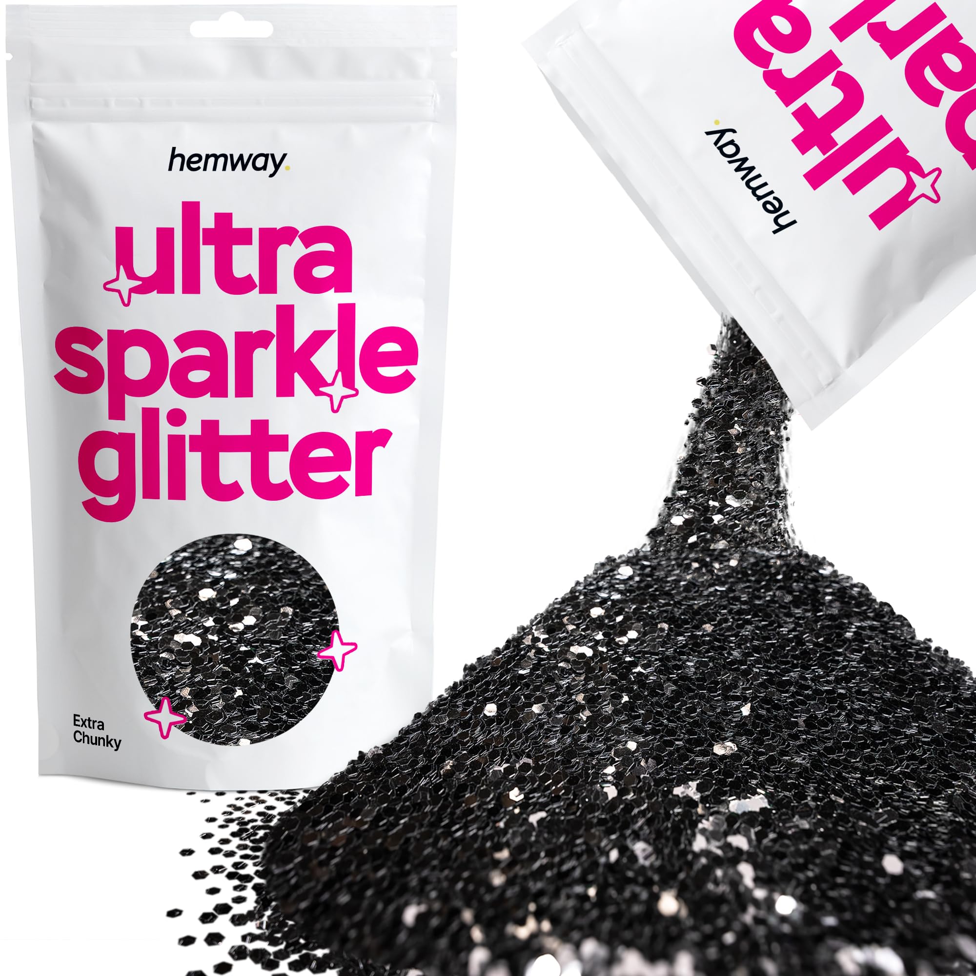 Hemway Ultra Sparkle Glitter Baby Pink Iridescent 100g Fine | Glitter for Arts & Craft, Makeup, Nail Art, Crafting, Card Making, Sparkle Decoration — view 27
