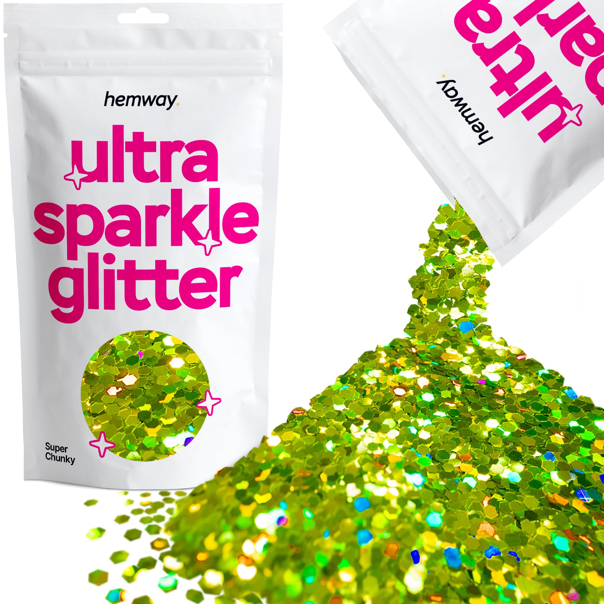 Hemway Ultra Sparkle Glitter Baby Pink Iridescent 100g Fine | Glitter for Arts & Craft, Makeup, Nail Art, Crafting, Card Making, Sparkle Decoration — view 70