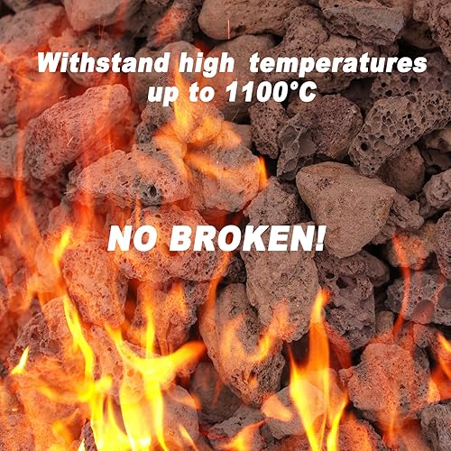 Miniatura 36 de Skyflame 3/8" - 3/4" Red Natural Stones Lava Rock Granules for Gas Fire Pits, Fireplaces, Gas Log Sets, BBQ Grills, Garden Landscaping