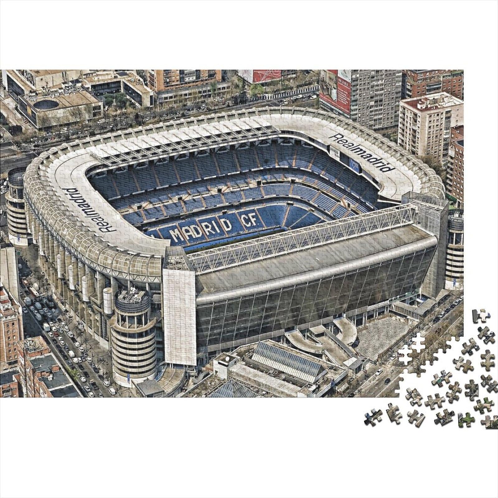 Bernabeu Stadium 1000 Piece Jigsaw Puzzles for Adults Football Pitches Festive Gifts Family Challenging Educational Challenge Home Decoration for Adults And Kids Age 12 Years Up 1000pcs (75x50cm)