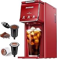 Vista 1 de SHARDOR Cafetera caliente y helada, cafetera K Cup compatible con café molido, cafetera de una sola porción con ajuste llamativo, filtro