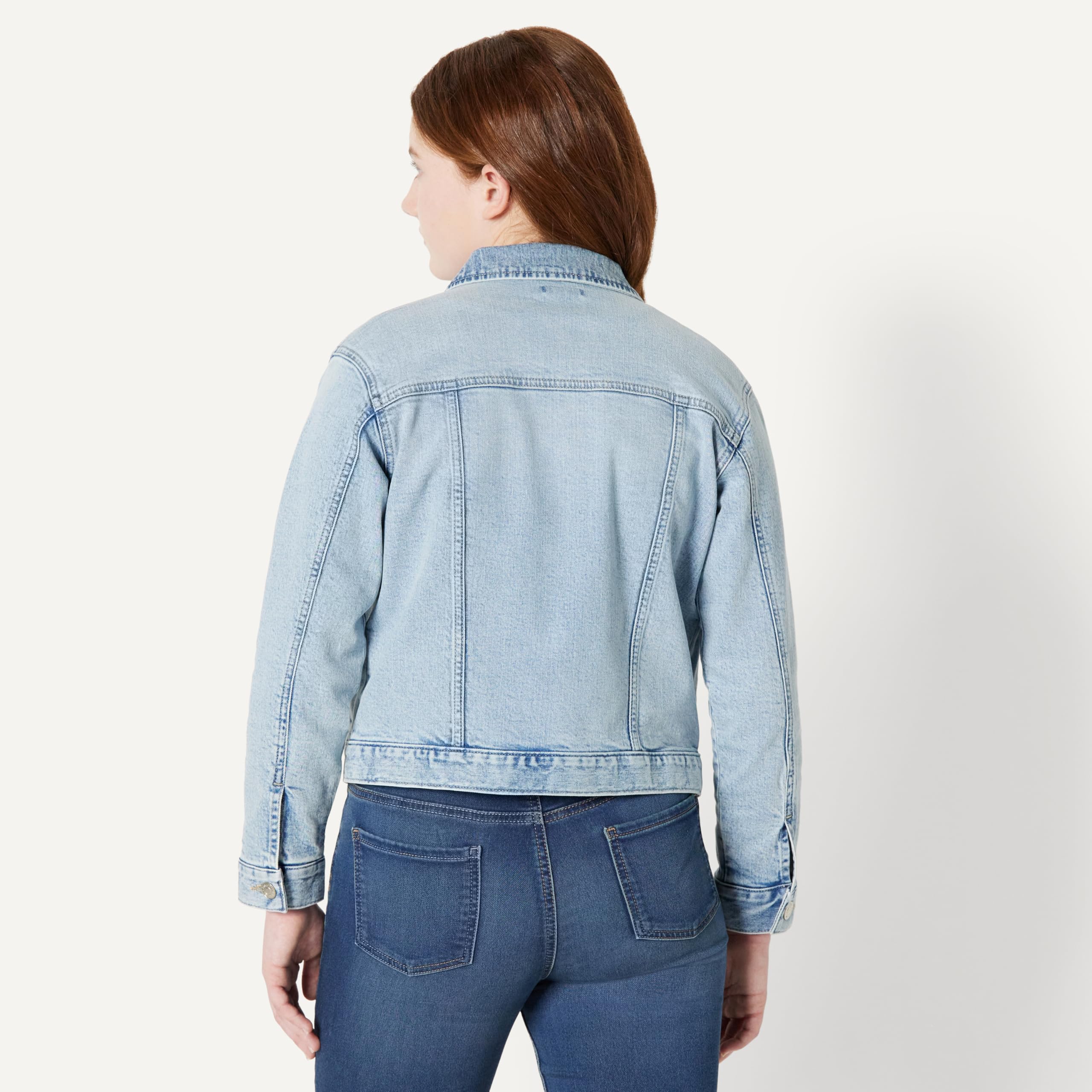 Amazon Essentials Unisex Kids' Medium Stretch Regular-Fit Denim Trucker Jacket for Boys and Girls - 3