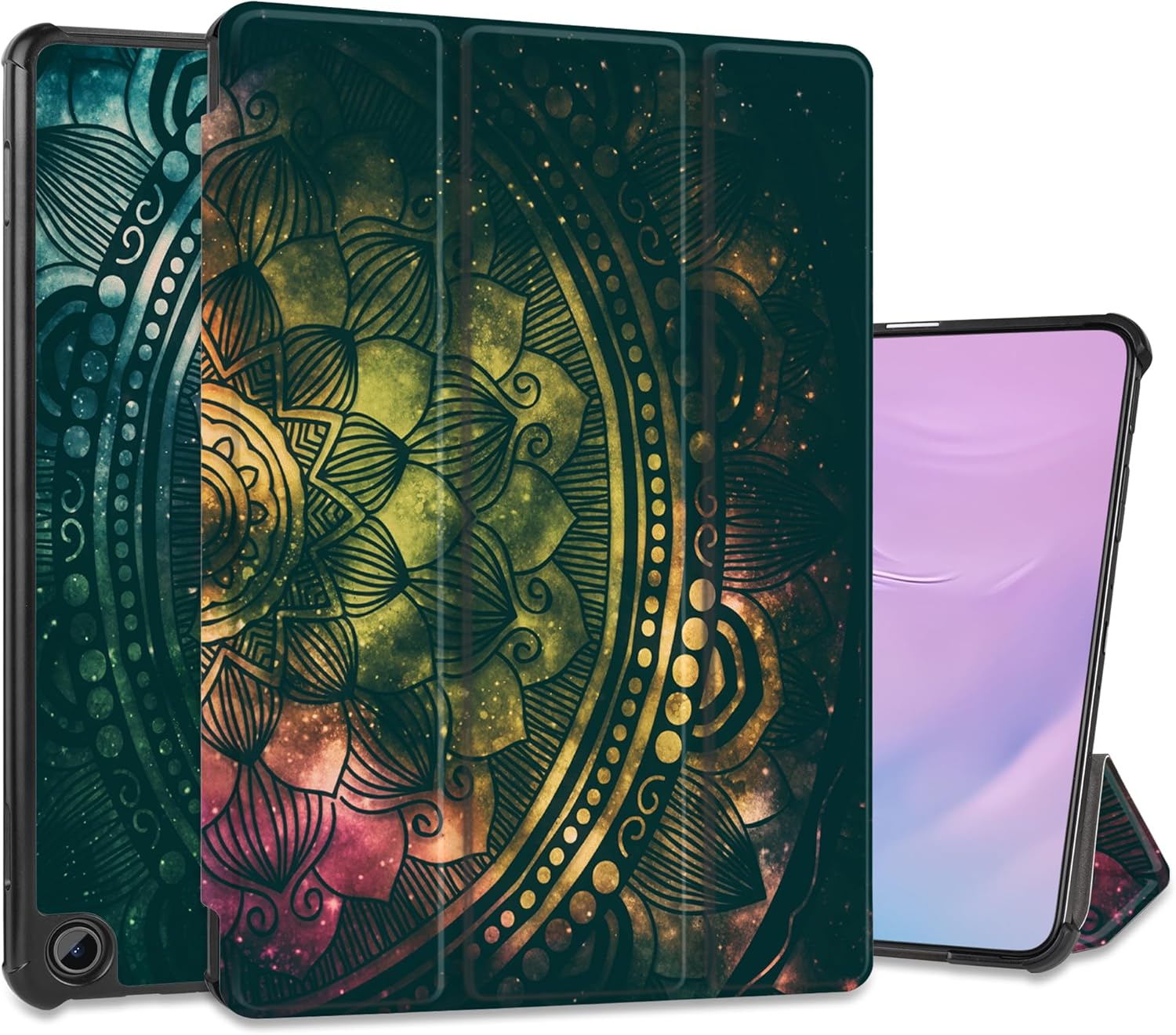 TWOLSKOO Case for Amazon Fire Max 11 Tablet (13th Generation, 2023 Release), [Sleep/Wake Support] Trifold & Shockproof Hard Back Shell Stand Cover - Lilies FMX565