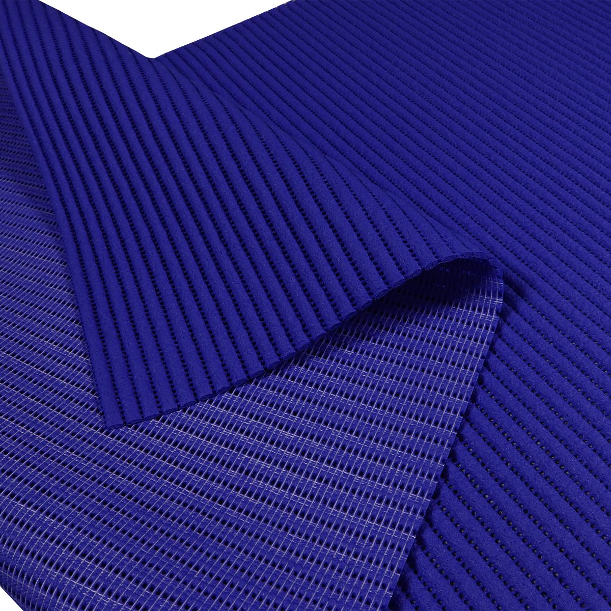 Tapis au mètre de voie pour extérieur, couloir, bord de piscine, tapis en caoutchouc, antidérapant, multi-usages absorbants, éponge Aquamat, couleur unie, (400 x 65 cm, bleu)