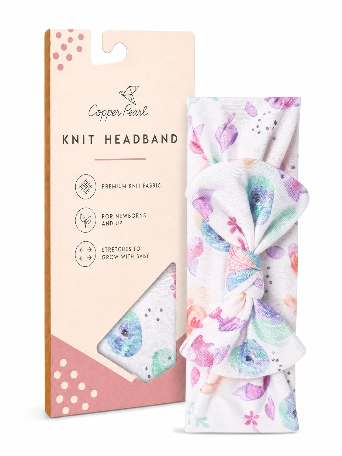 Copper Pearl Baby Bows: Soft and Stretchy Headbands for Baby Girls, Newborn and Toddler Hair Bows and Accessories, Stylish Bow Headband, Bloom