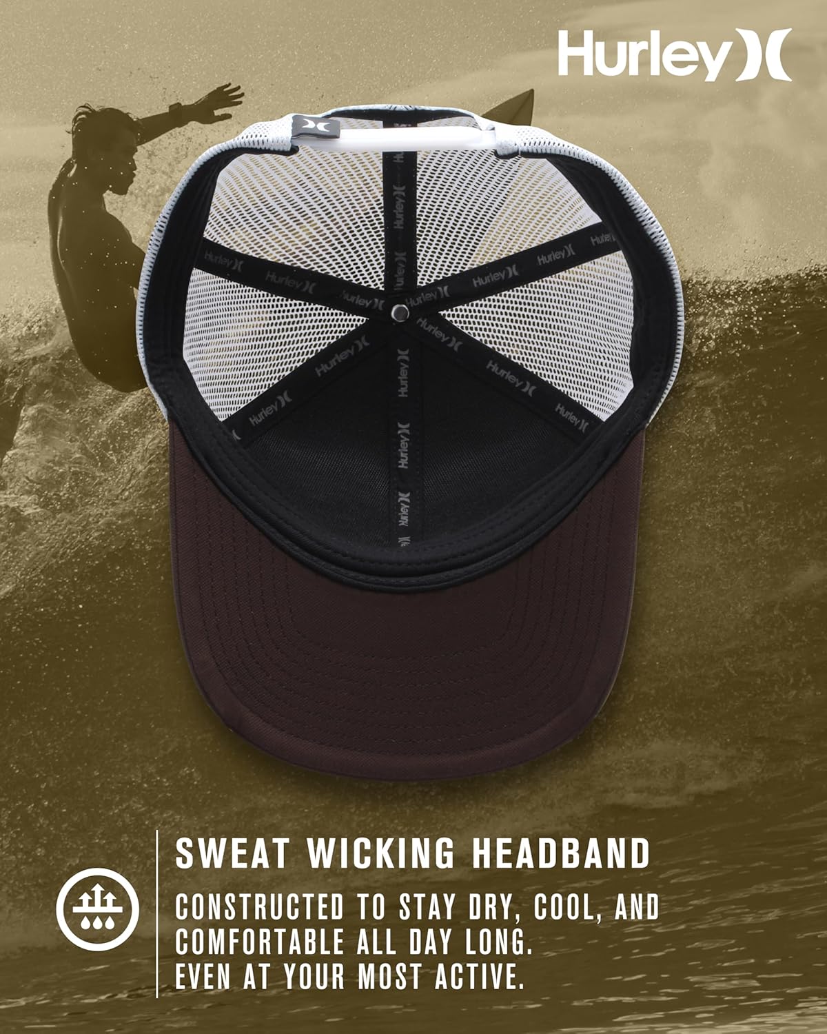 Hurley Mens M Fairway Trucker Hat - Image 3