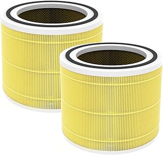Core 300 Replacement Filter [Pet Care] Compatible with LEVOIT Core 300, Core 300S, Core P350, 3-in-1 True HEPA Filter, High-Efficiency Activated Carbon, Part# Core 300-RF-PA, Yellow, 2 Pack