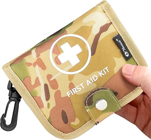 Pequeño botiquín de primeros auxilios, 100 piezas resistente al agua, bolsa bien organizada con hebilla giratoria, ideal para exteriores, viajes,