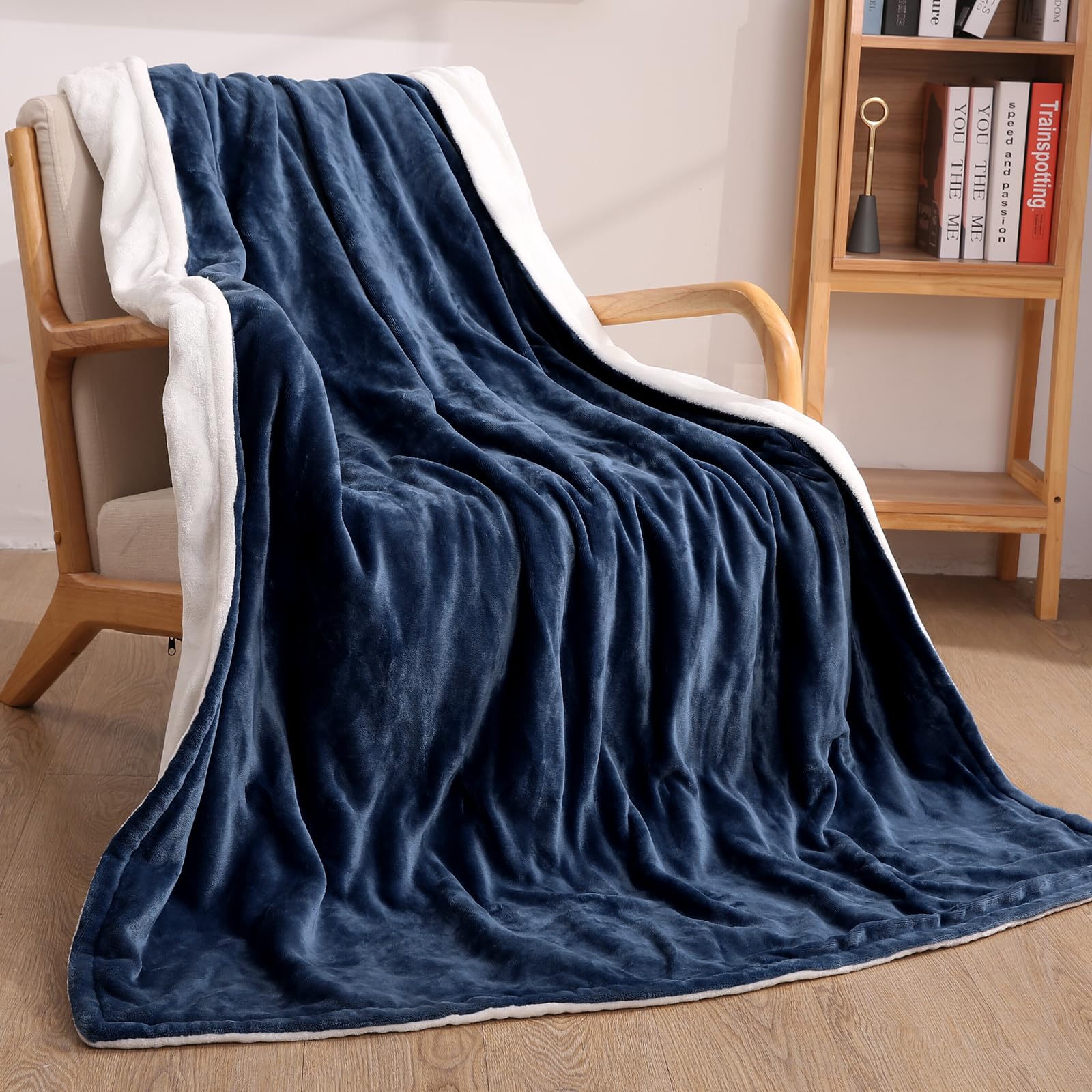 CURECURE Manta Eléctrica de Franela Suave con 4 Niveles de Calor y 6 Horas de Apagado Automático, 130 x 180 cm, para Oficina en Casa, Manta de Calefacción Rápida, Interruptor Extraíble, Lavable, Azul OEKO-TEX STANDARD 100