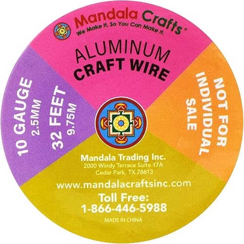 Miniatura 298 de Mandala Crafts - Alambre de aluminio anodizado de calibre 22 para hacer joyas - 121.92 m de alambre flexible de color en tonos pastel - Flexible