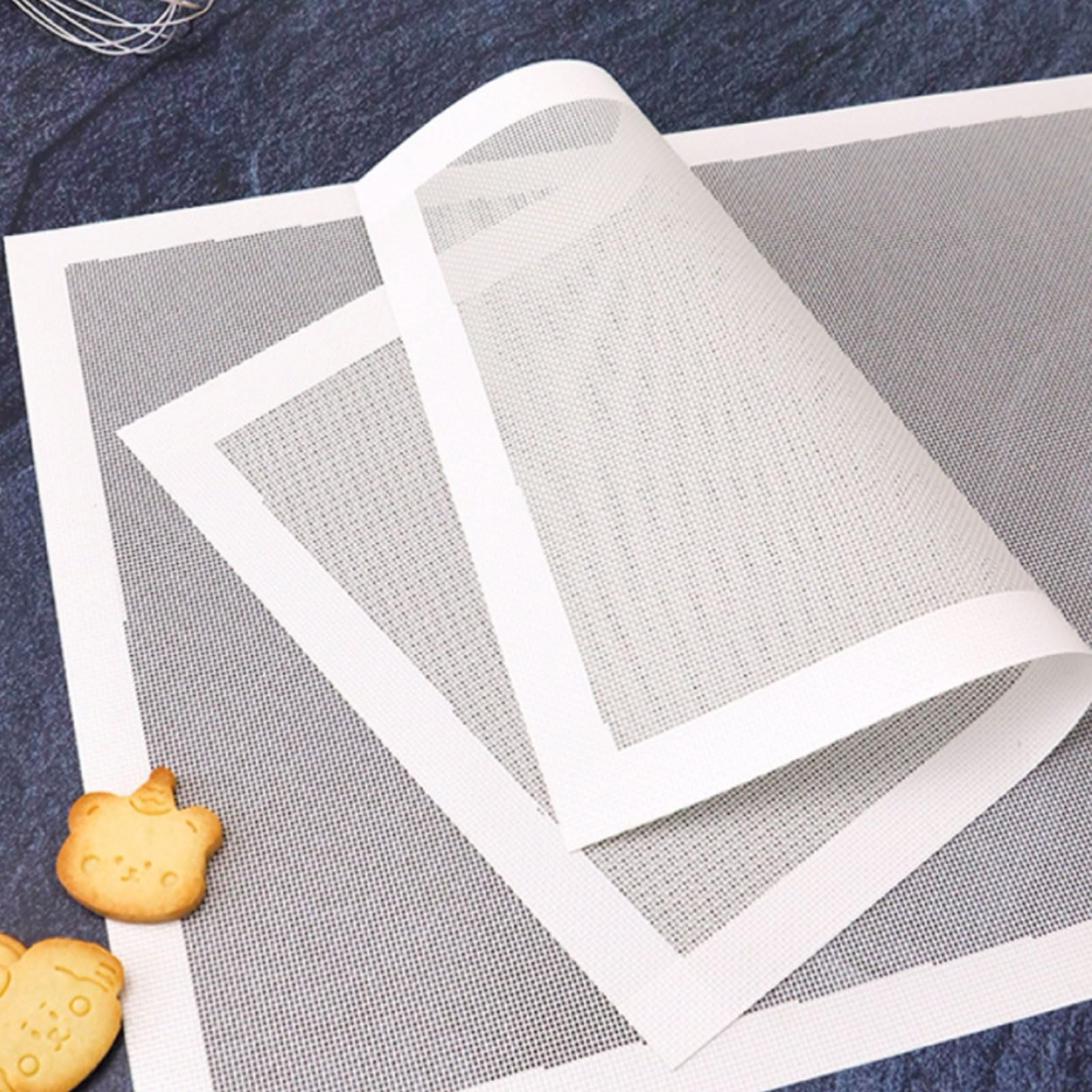 Wiederverwendbar Fiberglas-Silikon-Backmatte, atmungsaktives Gitter, leicht, antihaftbeschichtet, vielseitig einsetzbar, waschbar Klebt nicht(40cm1pcs)