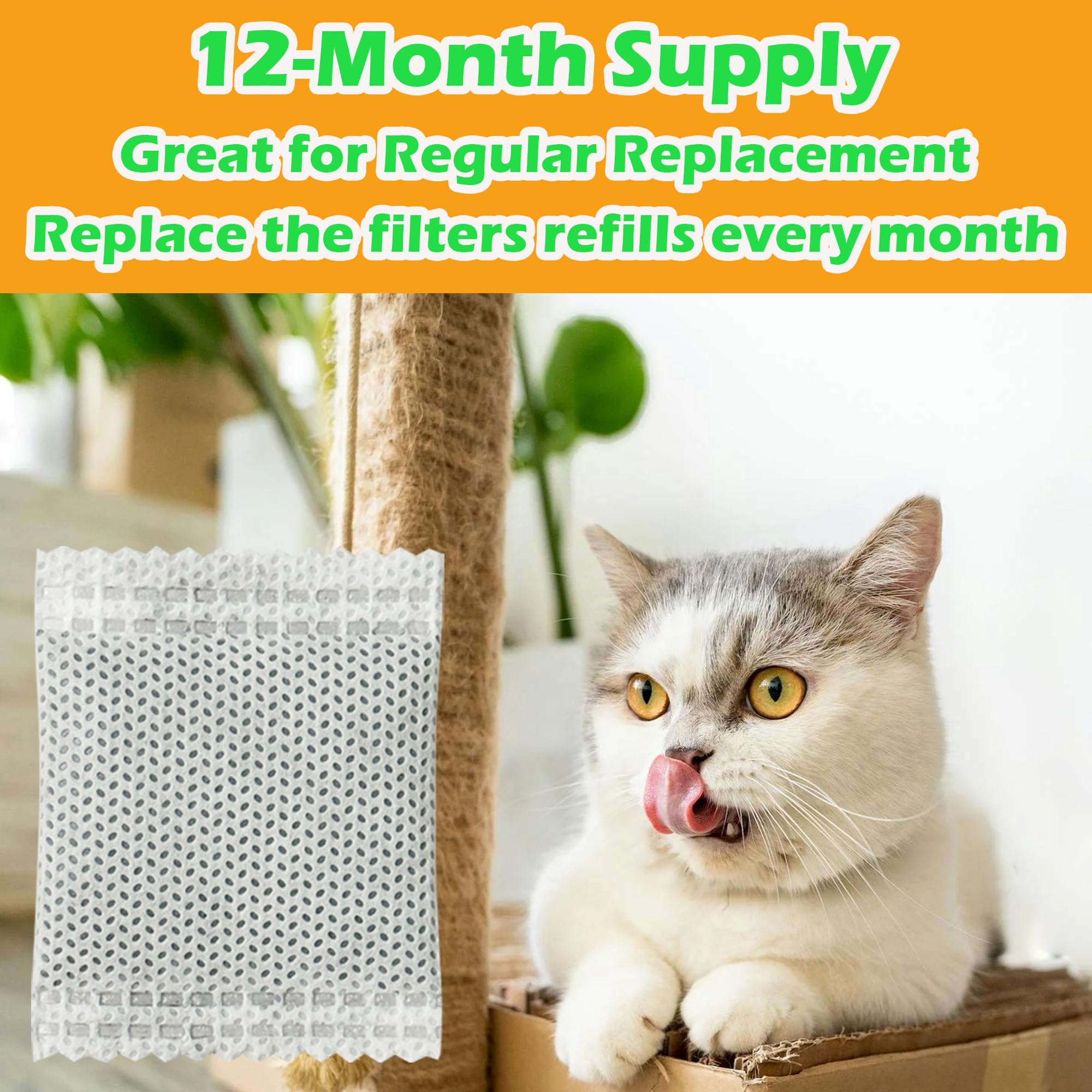 12 Pack Activated Charcoal Filters Refills for Meowant Automatic Litter Box, Pet Odor Eliminator for Meowant Self-Cleaning Cat Litter Box - image 6