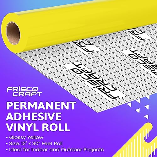 Miniatura 65 de Frisco Craft Vinilo permanente – Rollo adhesivo negro mate, impermeable y resistente a la intemperie, parte trasera de silicona, compatible