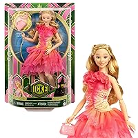 Mattel Wicked Glinda con capelli biondi, look da ballo rimovibile