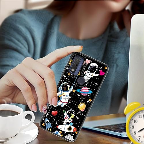 Miniatura 5 de RYUITHDJP Funda para Motorola Moto G Pure de 6.5 pulgadas, diseño lindo de astronautas para Motorola G Pure funda resistente de doble capa elegante