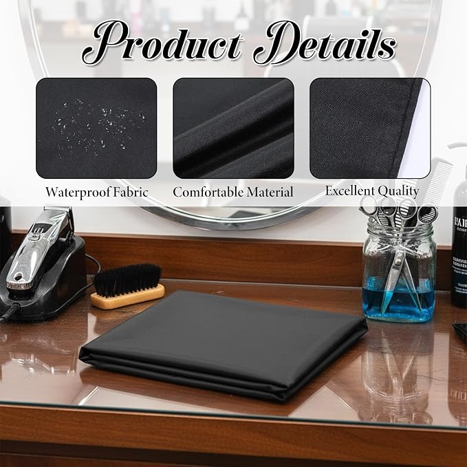 5 Pzas Capa Negra para Corte de Cabello Profesional Impermeable miniatura 3