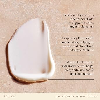 VEGAMOUR GRO Revitalizing Conditioner | Smooths, Strengthens and Adds Shine to Thinning Hair | Clean, Vegan, Cruelty-Free, Clinically Proven and Color Safe