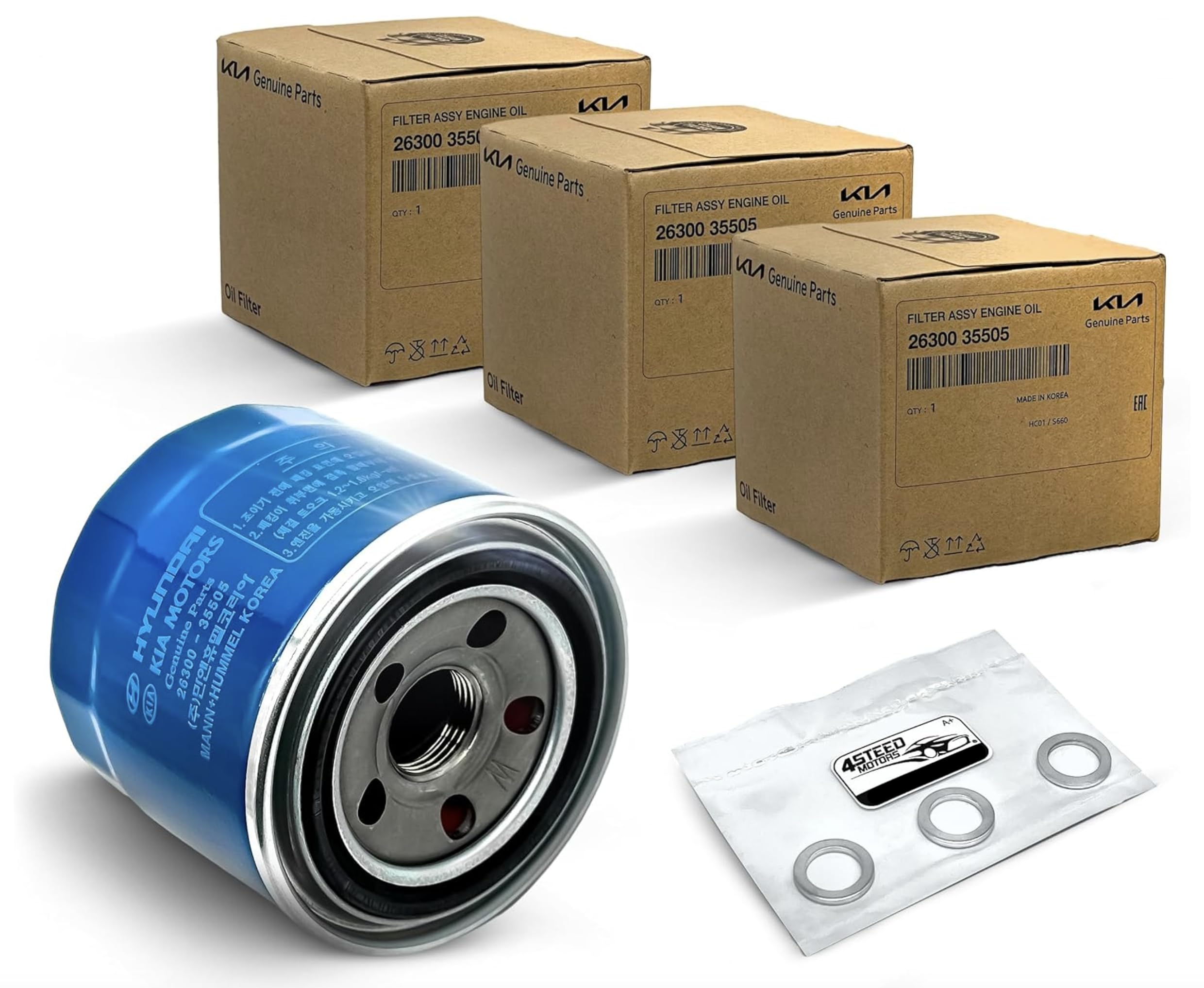 4STEED MOTORS 3-Pack OEM Engine Oil Filter