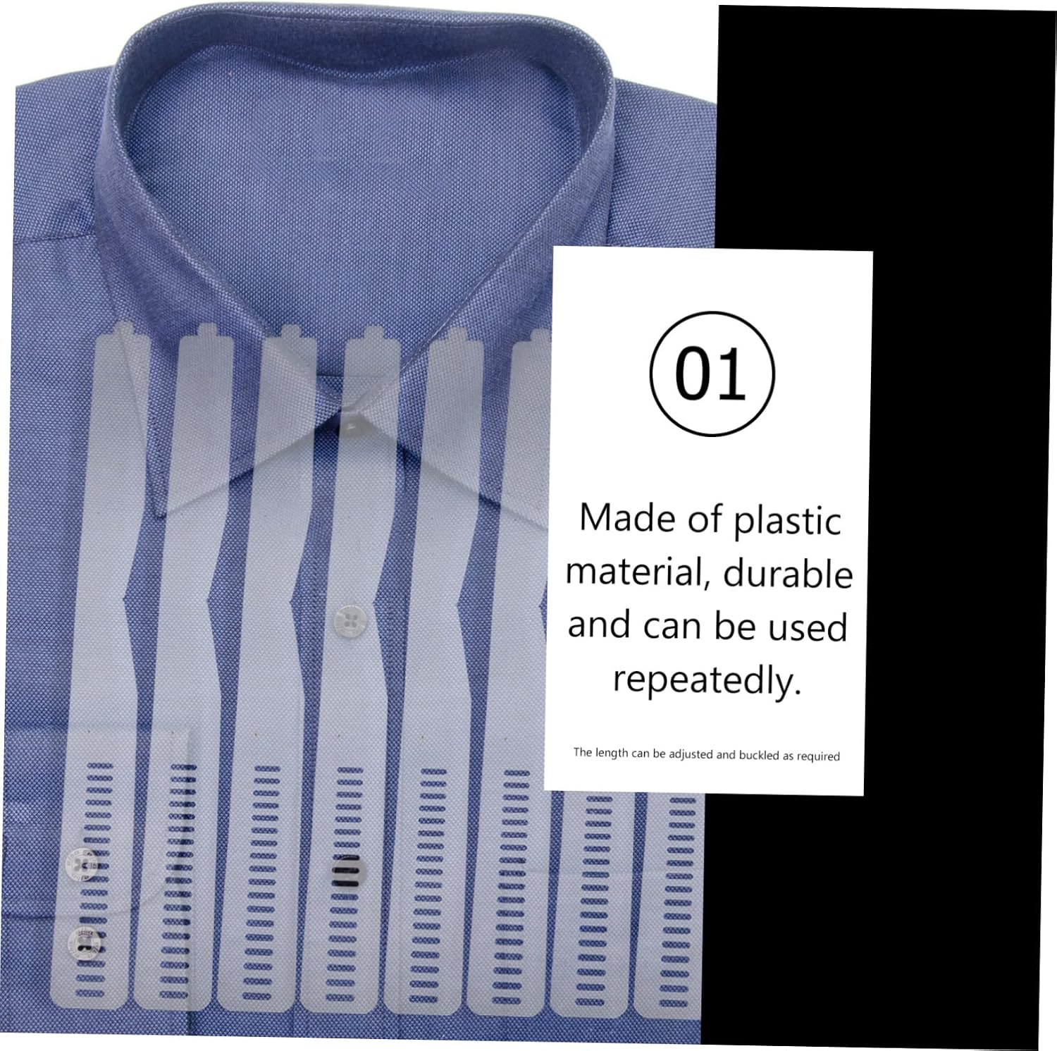 Ipetboom 100pcs Shirt Collar Men Clothes Stays Inserts Practical Collar Strips Durable Collar Strips Fixing Strips for Shirt Fixing Tools Shirt Supplies Plastic Transparent