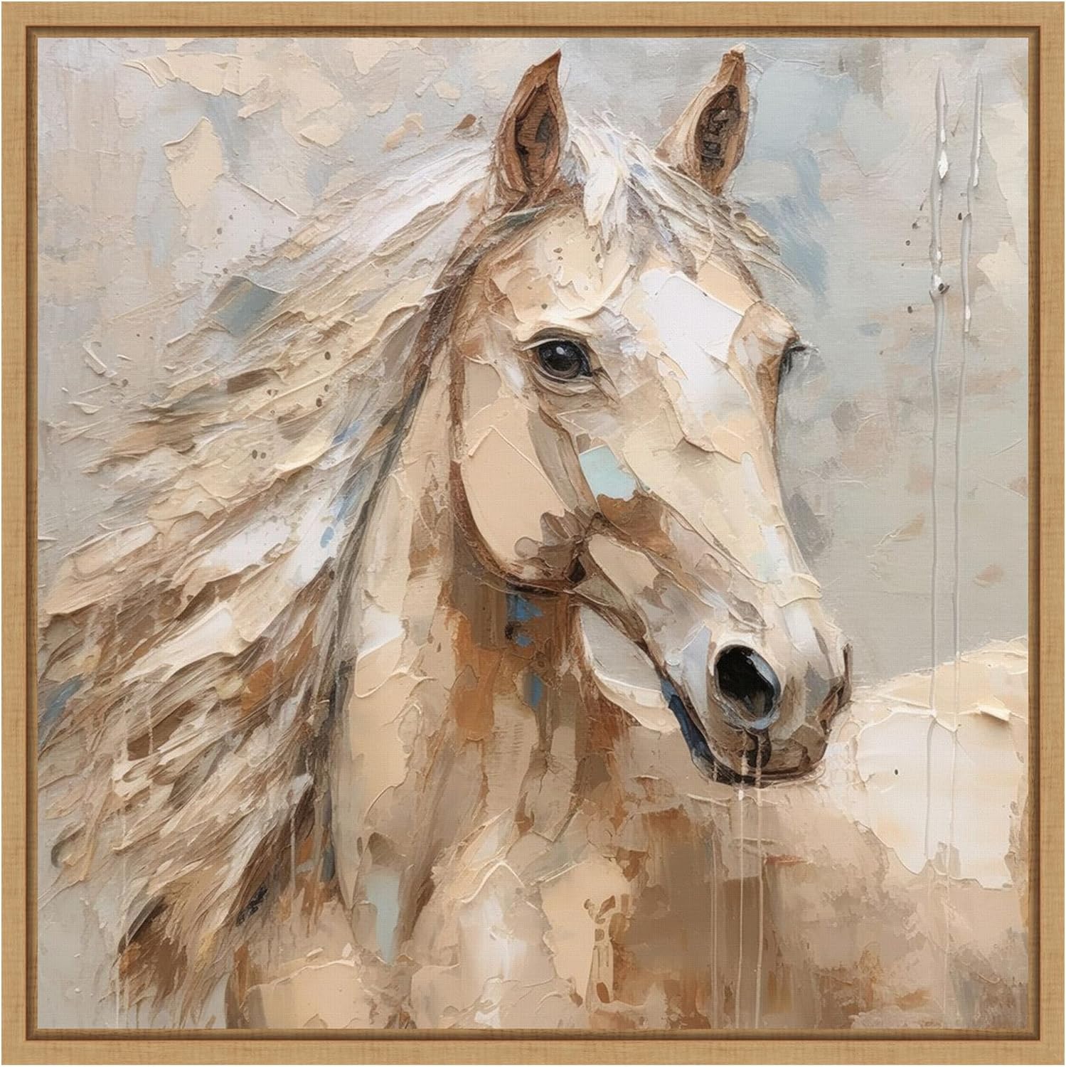 Amanti Art Framed Canvas Wall Art 22x22 Dreamer Horse III by Irena Orlov, Framed Wall Art Canvas, Animals Artwork, Modern Decor, Medium Poster Painting for Living Room, Bedroom, Bathroom, Kitchen,