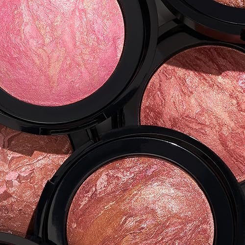 Miniatura 7 de LAURA GELLER NEW YORK Blush-n-Brighten - Rubor marmoleado 2 en 1, tono Sunlit Rose (rosa iluminada por el sol), brocha angular para rubor,