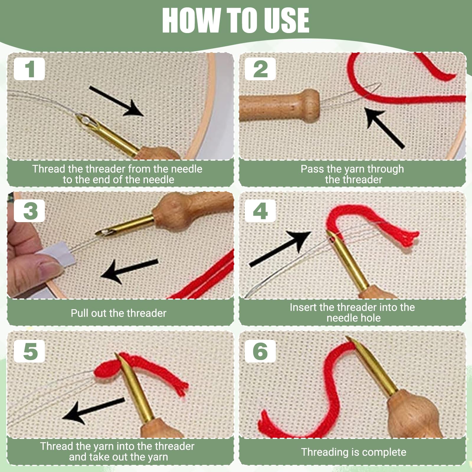 36 Pezzi Punch Needle Kit, Ago Magico Per Ricamo, Kit Di Aghi Da Ricamo Regolabili Per Strumento Per Ago Da Punch, Aghi Da Ricamo Regolabili, Ricamo Ad Ago Per Punch E Penna, Kit Ricamo Principianti