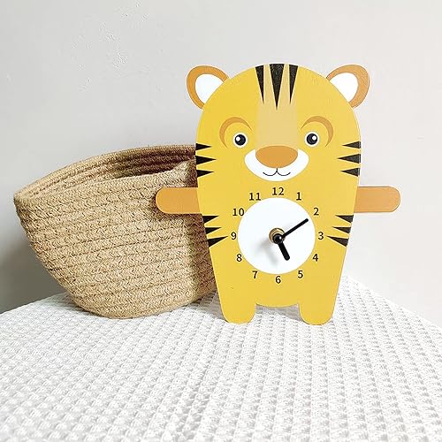 Miniatura 3 de shlutesoy Reloj colgante de pared Panda Tiger en forma de ampliamente aplicado, multiusos, caricatura, lindo animal, reloj de pared decoración para
