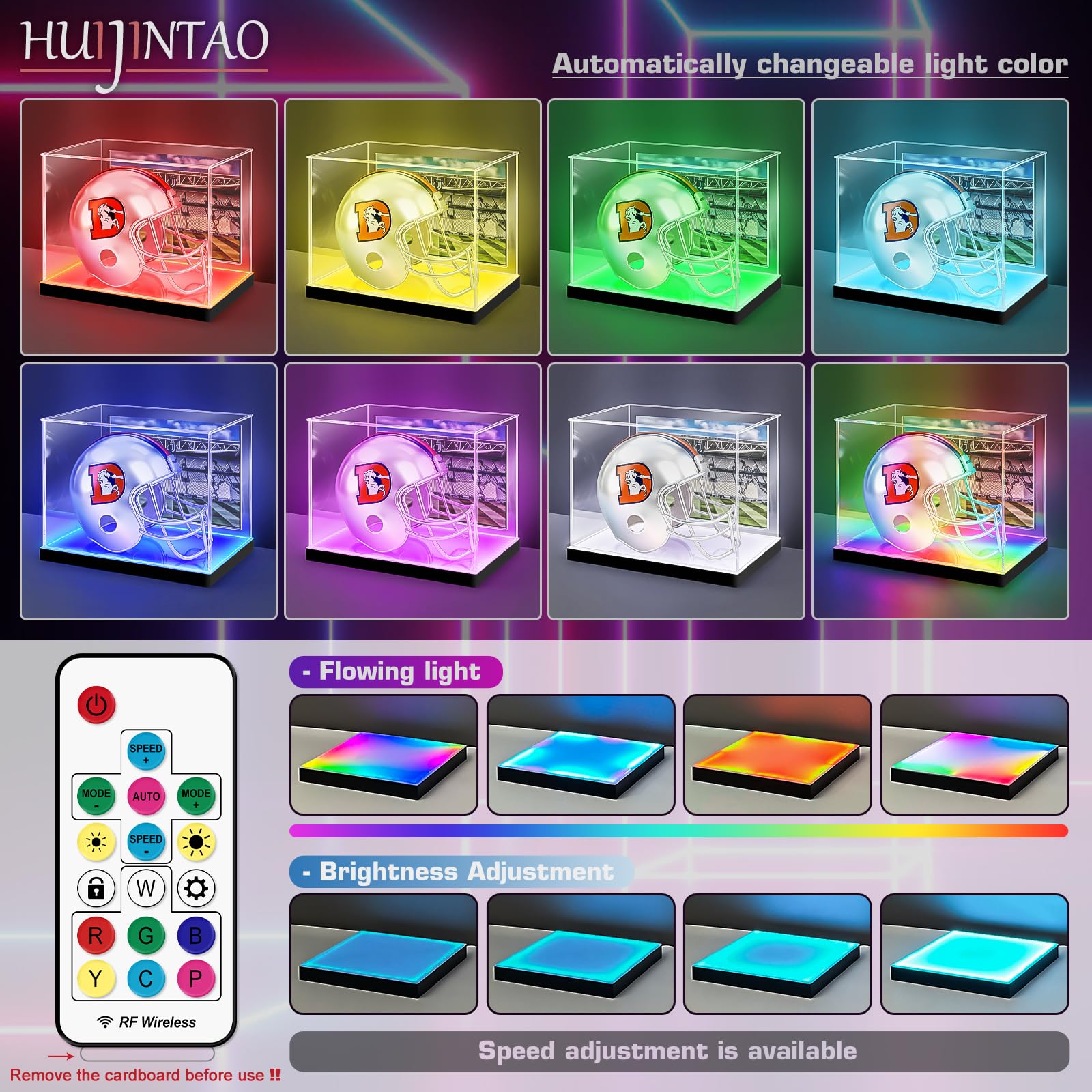 Vitrina acrílica para Coches en Miniatura, figuritas y Cascos | con iluminación LED, Requiere Montaje (40 x 28 x 30 cm)