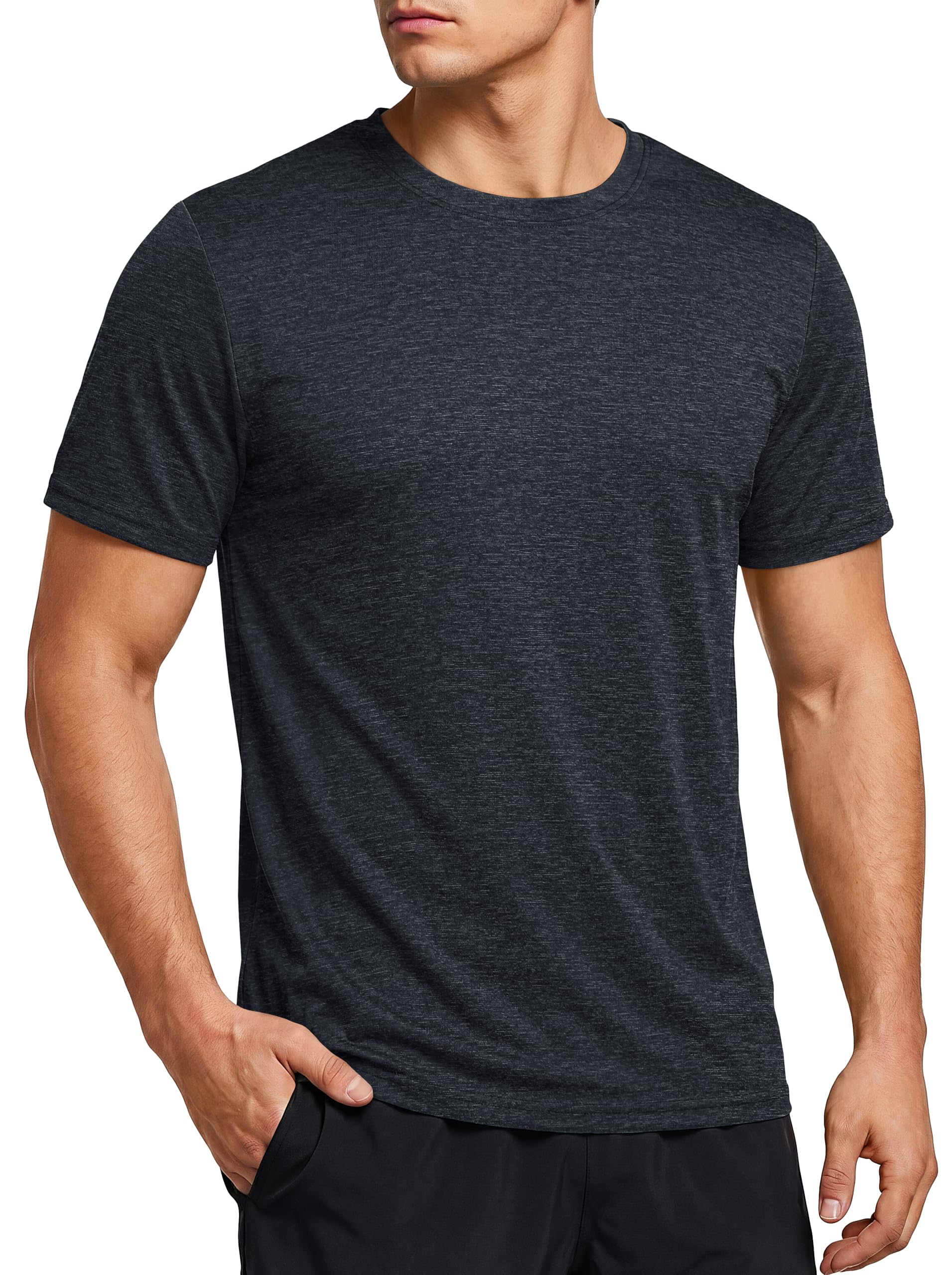 KEFITEVD Tshirt Herren Funktions Shirt Sport Tshirts Atmungsaktiv Fitness Shirt Schnelltrocknendes Training Shirt Rundhals