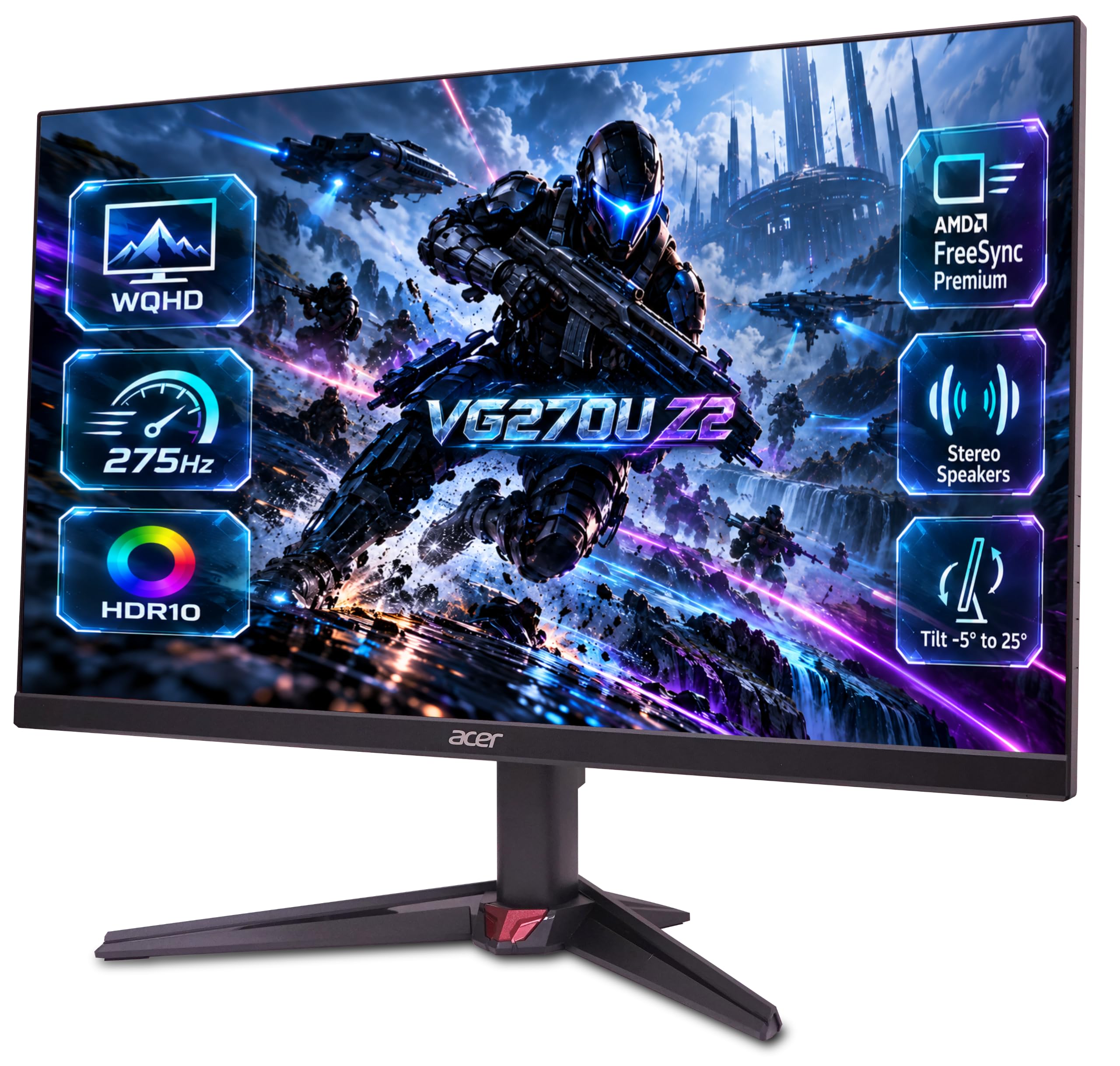 Add Acer Nitro VG270U Z2 27 Inch QHD Gaming Monitor - Image 1