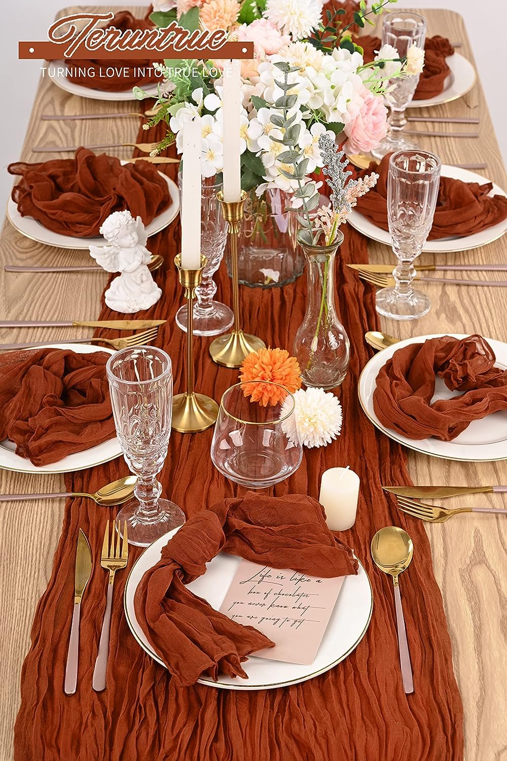 84 Serviettes en Mousseline Terre Cuite 50 x 50 cm, lavables, bohème, lot, pour Mariage, Baby Shower, Anniversaire, décoration de Table