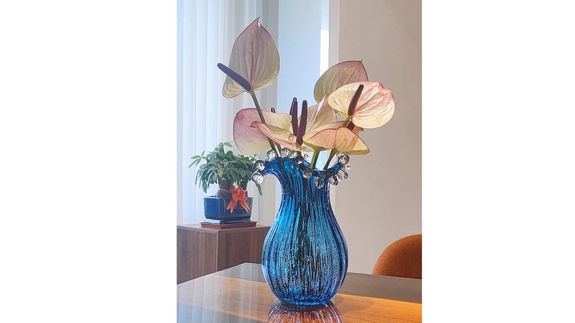 Amazon.com: 8inch Blown Glass Bubble Vase Collection Modern Art