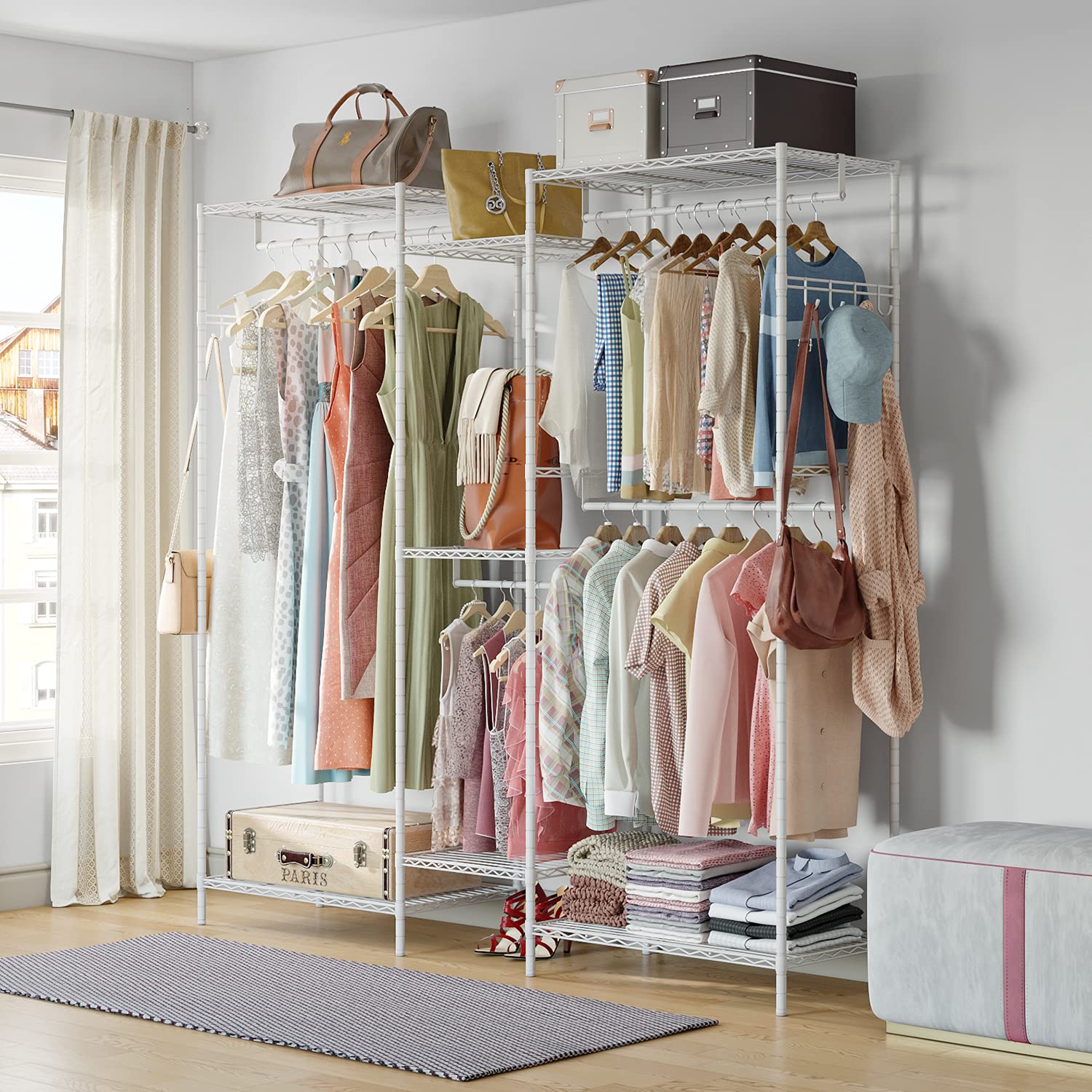 Buy JustRoomy Heavy Duty Clothes Rack 5Tiers Wire Shelving Garment