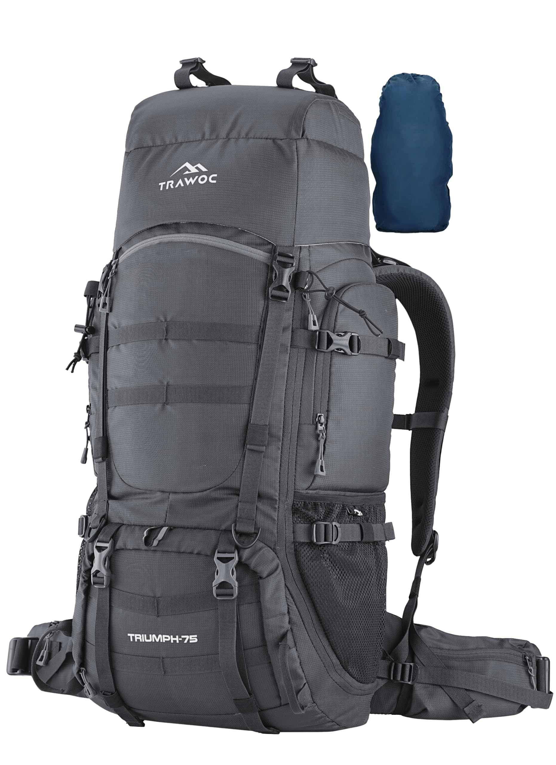 TRAWOC TRIUMPH X 75 Liter Camping Backpack Trekking Hiking Ruckssack Travel Bag Front & Top Loading Laptop/Rain Cover/Shoe Compartment, BHK009-image-32