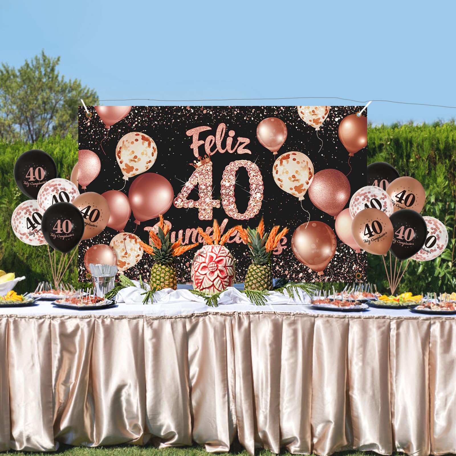 Geburtstags-Deko-Set Schwarz-Gold – Banner 180x110 Cm + 15 Luftballons Für 18., 40., 50. Geburtstag