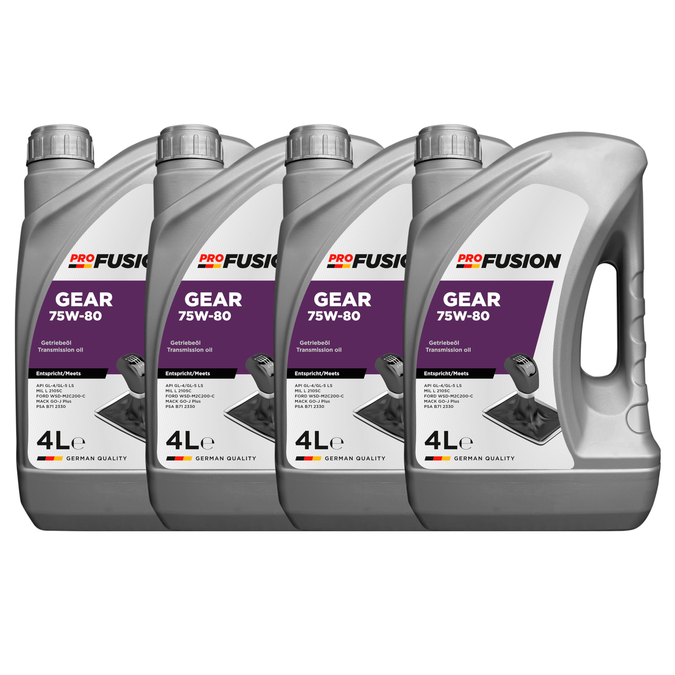 ProFusion Aceite de Transmision 75W80 GL-5 Caja Cambios Manual y Diferenciales Pack de 4 x 4L